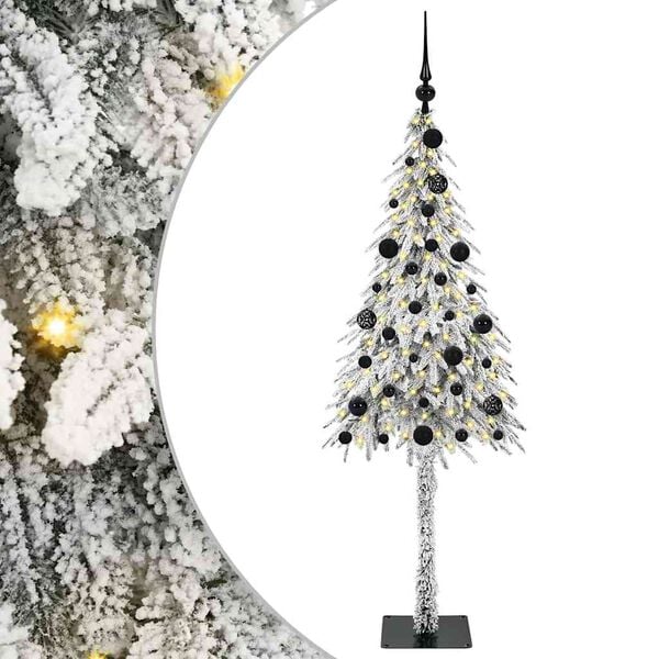 vidaXL Sapin de No&euml;l avec 150 LED Blanc 150 cm PE et Acier