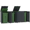 vidaXL Rangement &agrave; roulettes pour poubelles pour 4 bacs anthracite