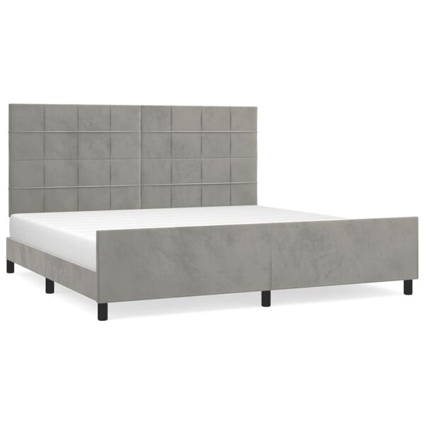 vidaXL Cadre de lit sans matelas gris clair 200x200 cm velours