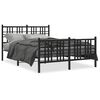 vidaXL Cadre de lit m&eacute;tal sans matelas avec pied de lit noir 140x190cm