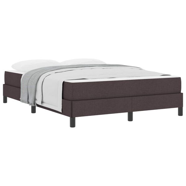 vidaXL Lit &agrave; ressorts avec matelas Marron fonc&eacute; 140 x 190 cm tissu
