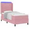 vidaXL Lit &agrave; ressorts avec matelas avec LED Rose 90 x 190 cm Velours