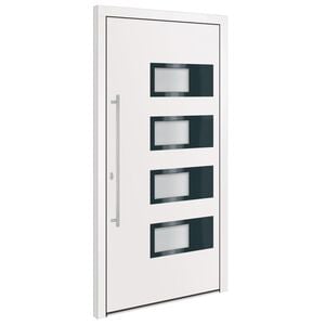 vidaXL Porte d'entr&eacute;e Blanc 100x200 cm Aluminium et PVC
