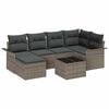 vidaXL Ensemble de canap&eacute; de jardin avec stockage 7 pcs Gris polyrotin