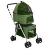 vidaXL Poussette pour chien pliante &agrave; 2 niveaux Vert 83x48x97 cm