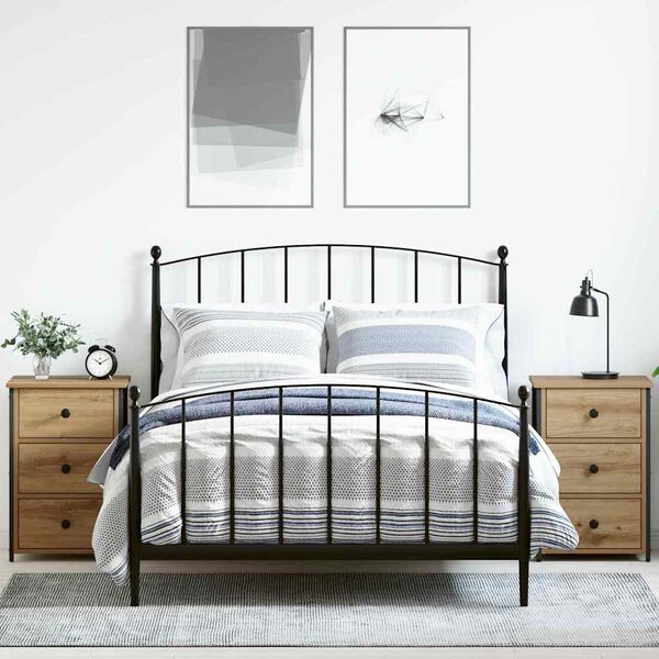 vidaXL Cabinet de chevet avec tiroir 2 pcs Marron 40 x 36 x 60 cm