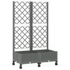 vidaXL Bac de jardin avec treillis et roues Gris clair PP