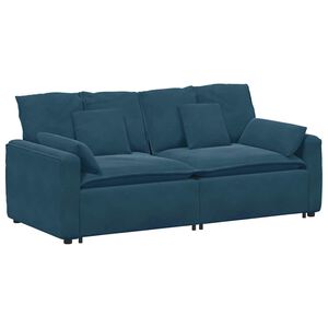 vidaXL Canap&eacute; modulable avec coussins bleus