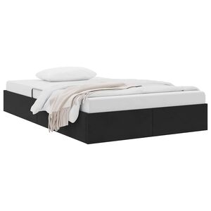 vidaXL Lit de Rangement avec matelas Noir 120 x 200 cm Velours