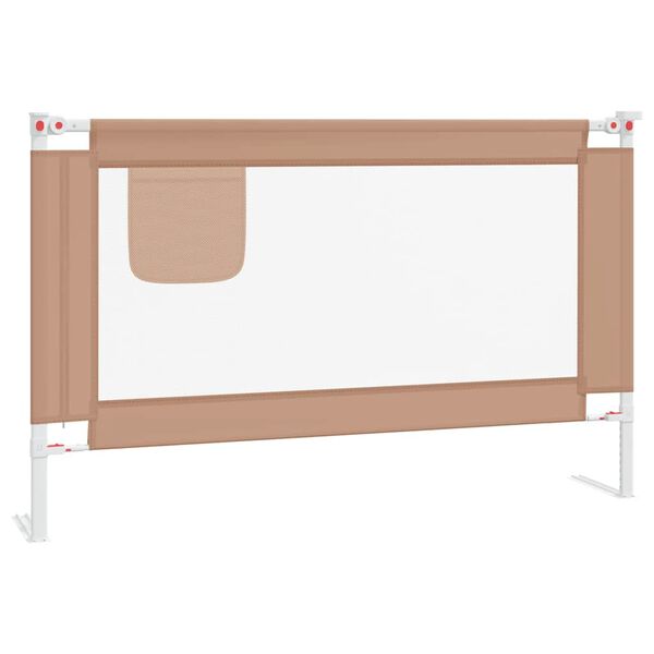 vidaXL Barri&egrave;re de s&eacute;curit&eacute; de lit d'enfant Taupe 120x25 cm Tissu