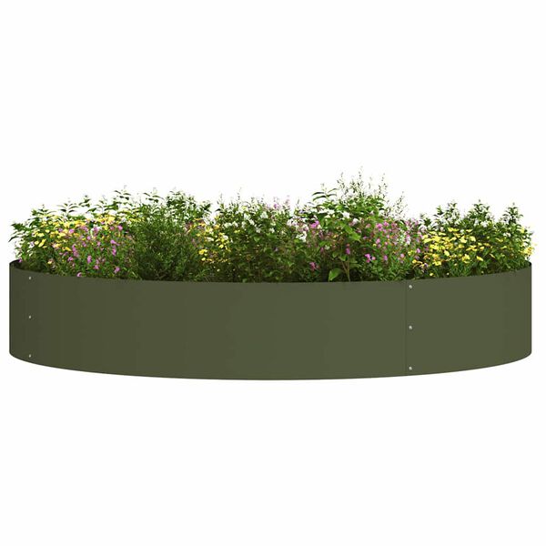 vidaXL Anneau de jardini&egrave;re Vert olive 120 x 120 x 20 cm