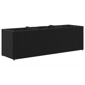 vidaXL Jardini&egrave;re avec 3 pots noir 105x30x32 cm r&eacute;sine tress&eacute;e
