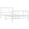 vidaXL Cadre de lit métal sans matelas et pied de lit blanc 100x200 cm