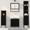 vidaXL Ensemble de mobilier de salle de bain avec étagère 4 pcs Noir