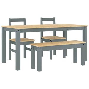 vidaXL Ensemble &agrave; manger Panama 4 pcs gris bois de pin massif
