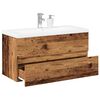 vidaXL Armoire lavabo avec bassin int&eacute;gr&eacute; vieux bois