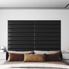 vidaXL T&ecirc;te de lit murale 12 pcs Noir 90 x 15 cm tissu