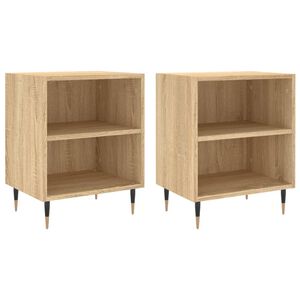 vidaXL Tables de chevet 2pcs ch&ecirc;ne sonoma 40x30x50cm bois d'ing&eacute;nierie