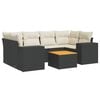 vidaXL Salon de jardin 7 pcs avec coussins noir r&eacute;sine tress&eacute;e