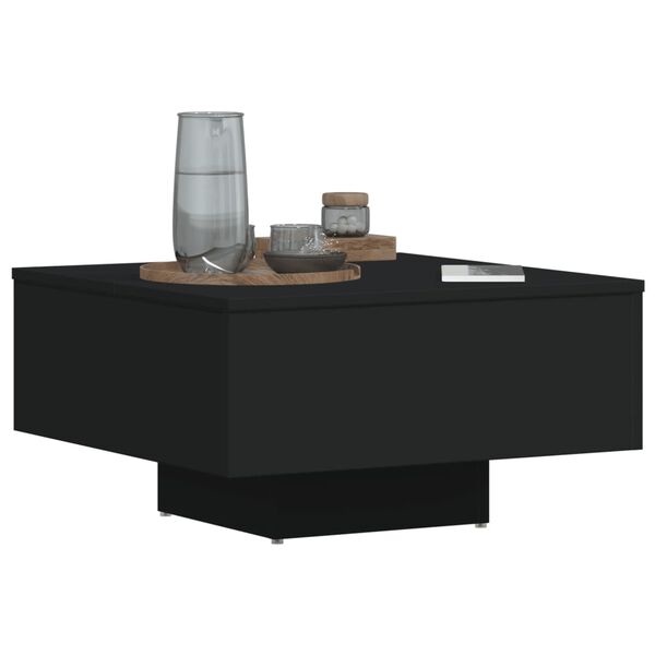 vidaXL Table basse noir 60x60x31,5 cm bois d'ingénierie