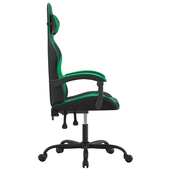 vidaXL Chaise de jeu Noir et vert Similicuir