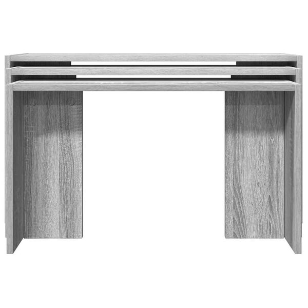 vidaXL Tables gigognes 3 pcs sonoma gris bois d'ingénierie