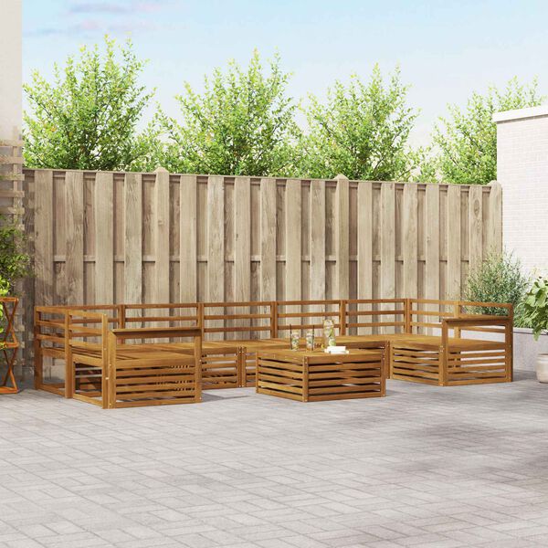 vidaXL Ensemble de canap&eacute;s d'ext&eacute;rieur 8 pcs Naturel