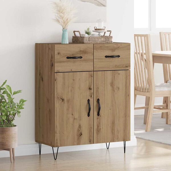 vidaXL Buffet Ch&ecirc;ne artisanal 69,5 x 34 x 90 cm Bois d'ing&eacute;nierie