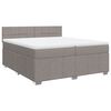 vidaXL Sommier &agrave; lattes de lit avec matelas Taupe 200x200 cm Tissu