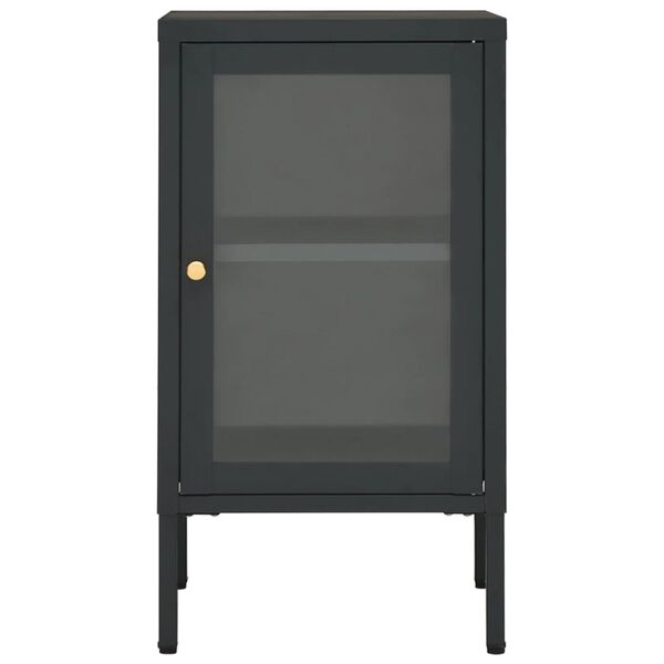 vidaXL Buffet Anthracite 38x35x70 cm Acier et verre