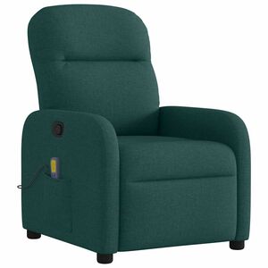 vidaXL Fauteuil de massage inclinable Vert fonc&eacute; Tissu