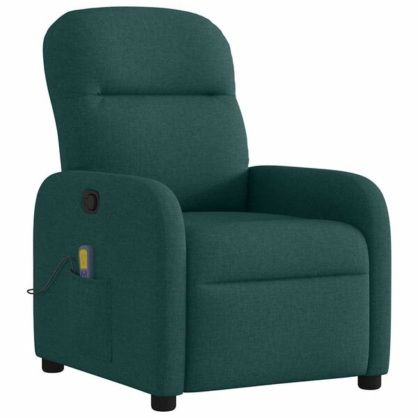 vidaXL Fauteuil de massage inclinable Vert fonc&eacute; Tissu