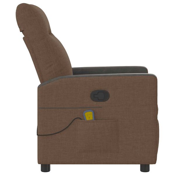 vidaXL Fauteuil de massage inclinable Marron Tissu
