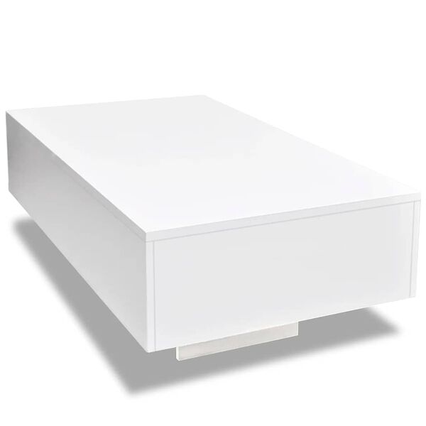 vidaXL Table basse blanc brillant