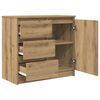 vidaXL Buffet avec tiroir ch&ecirc;ne artisanal 71x35x65 cm bois ing&eacute;nierie
