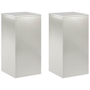 vidaXL Support de Plante 2 pcs Argent&eacute; 40 x 40 x 80 cm Acier