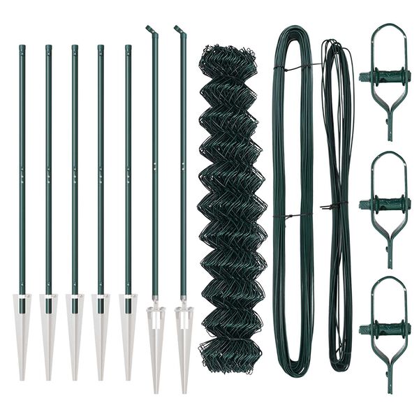 vidaXL Poteau de cl&ocirc;ture. Vert 10 x 1 m (maille de 40 x 40 mm)