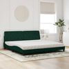 vidaXL Lit avec matelas vert fonc&eacute; 200x200 cm velours