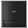 vidaXL Armoire murale de salle de bain BERG noir bois massif