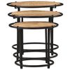 vidaXL Tables gigognes 3 pcs bois de manguier massif brut