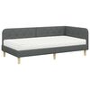vidaXL Cadre de lit d'angle Gris fonc&eacute; 90 x 200 cm tissu