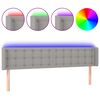 vidaXL T&ecirc;te de lit &agrave; LED Gris clair 183x16x78/88 cm Tissu
