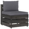 vidaXL Salon de jardin 10 pcs avec coussins Bois impr&eacute;gn&eacute; de gris
