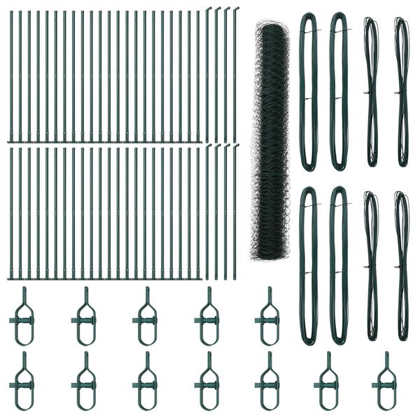 vidaXL Poteau de clôture. Vert 100 x 1,2 m (maillage de 50 mm)