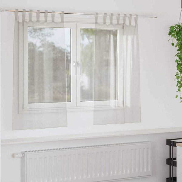 vidaXL Rideau en Voile 2 pcs Cr&egrave;me 140 x 140 cm Polyester