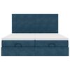 vidaXL Cadre de lit ottoman avec matelas bleu fonc&eacute; 200x200 cm velours