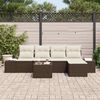 vidaXL Ensemble de canap&eacute; de jardin 6 pcs Marron polyrotin