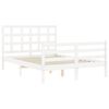 vidaXL Cadre de lit sans matelas blanc 140x190 cm bois massif