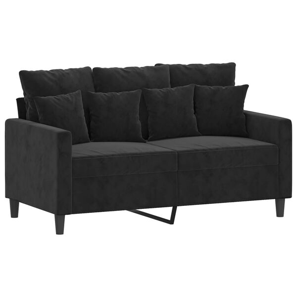 vidaXL Ensemble de canap&eacute;s 2 pcs avec coussins Noir Velours