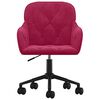 vidaXL Chaise pivotante de bureau Rouge bordeaux Velours